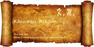 Kászonyi Miklós névjegykártya